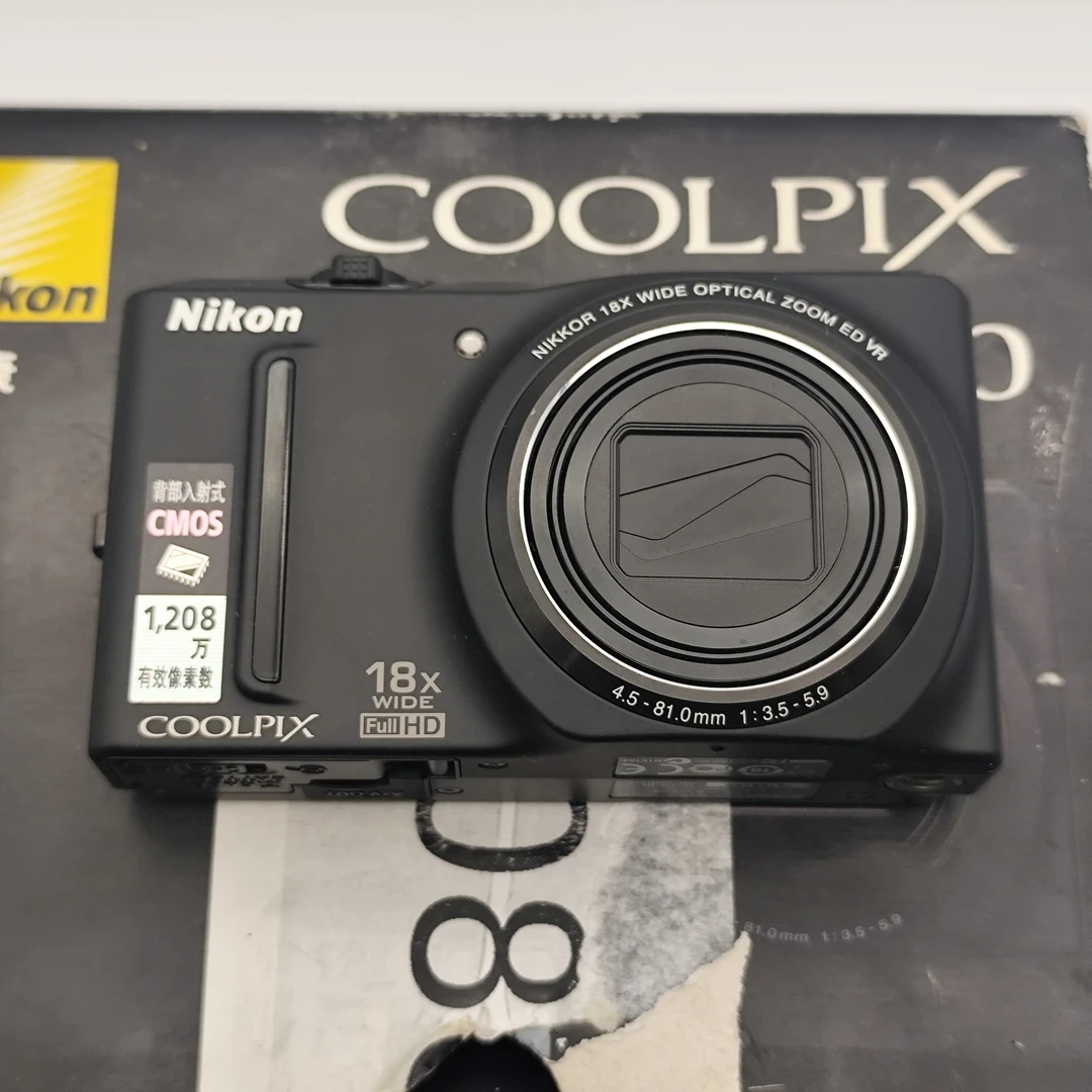 9新 Nikon/尼康 长焦ccd相机 尼康s9100 黑色 带原盒 人像风景款