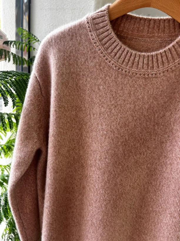 【高奢】康赛妮花纱100%纯山羊绒衫宽松套头毛衣高克重加厚羊绒衫