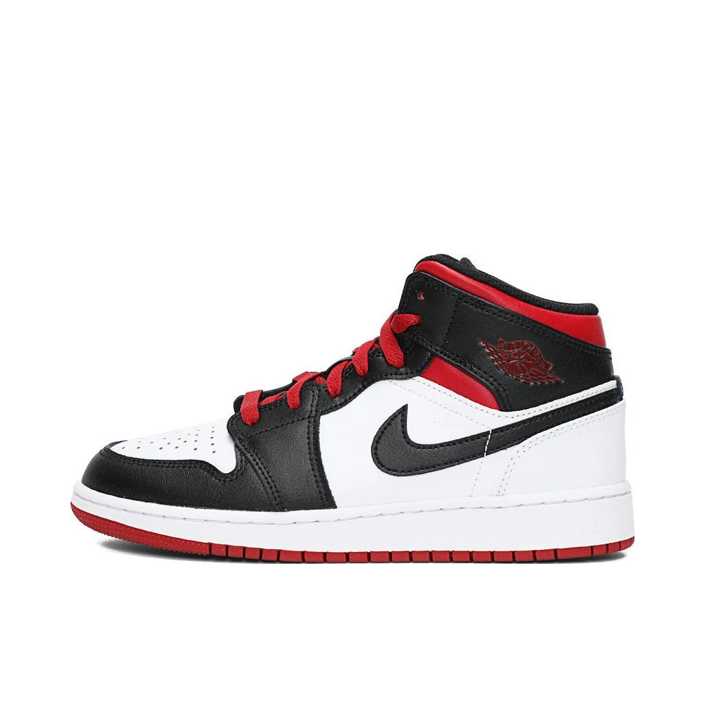 NIKE/耐克中性AIR JORDAN 1 MID经典黑红专业篮球鞋 DQ8423-106
