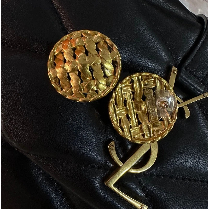 YIMAIMAI伊麦麦 秀款中古编织全铜耳饰耳环现货