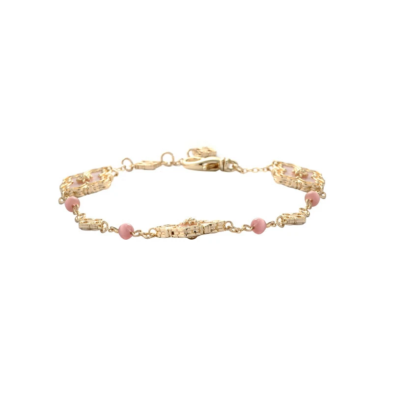 铜合金手链 CC4967 高定系列  粉色手链  17+5CM