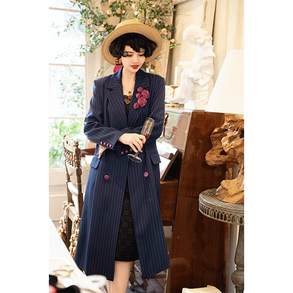 YUFEI/禹菲 FJ 72631 《白富美》菲姐时尚中长款修身长袖风衣外套