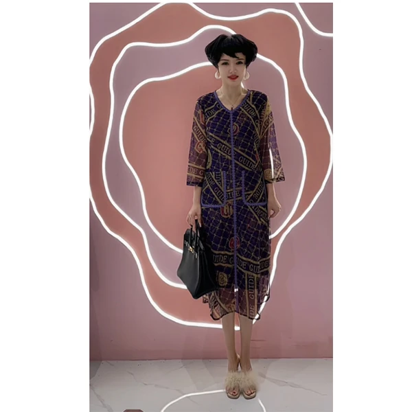 《玫瑰千金》KF063 菲姐时尚显瘦气质复古洋气连衣裙