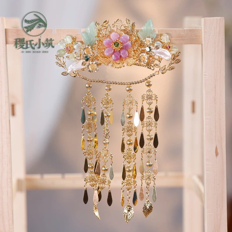 稷氏小筑 鹿问 原创手工古风宋制后压流苏头饰明制唐风古装发饰女