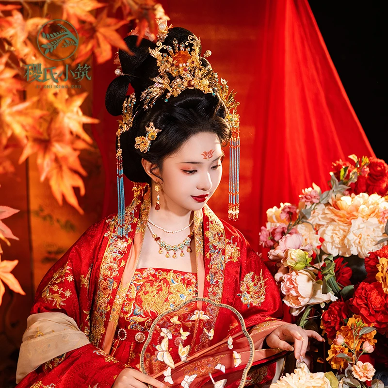 稷氏小筑 秋蕊香 原创手工古风发饰女发簪头饰新娘婚嫁汉服头冠