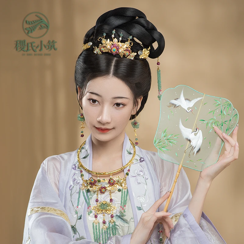 稷氏小筑 芳草渡 原创手工仙气古风头饰发冠发钗发饰