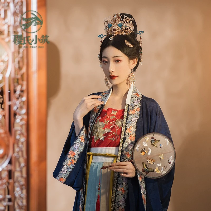 稷氏小筑   小青石 原创手工烧蓝发饰发冠汉服发钗珍珠流苏发簪