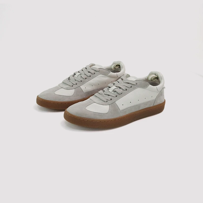 2024新款Row家徳训拼色复古百搭潮流手工真皮休闲软底阿甘鞋板鞋