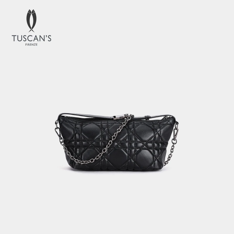 时代双鱼羊皮菱格饭盒包时尚洋气枕头包休闲单肩斜挎包女士手拎包