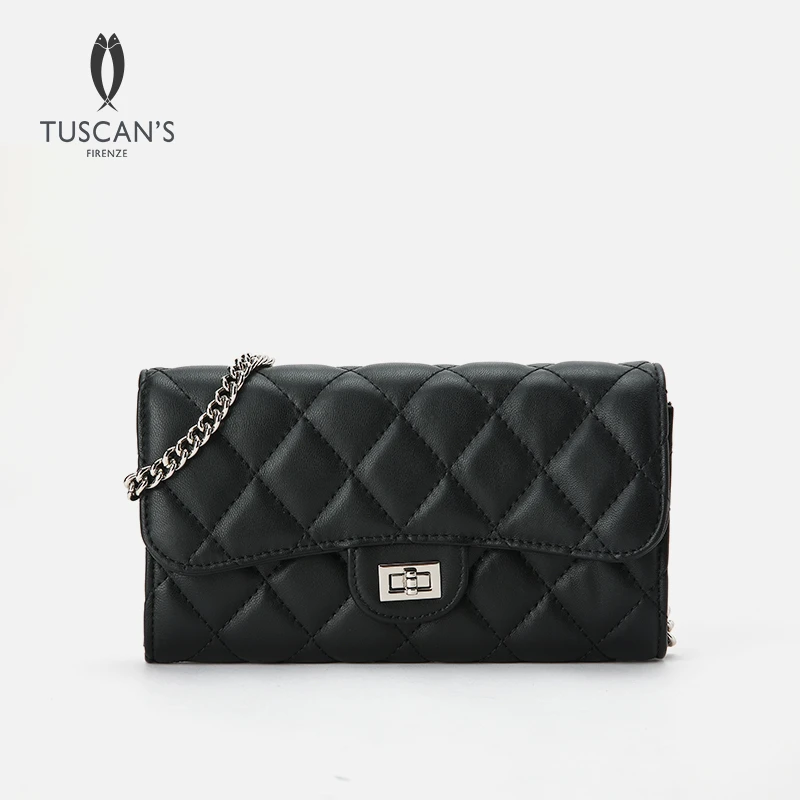 TUSCAN'S时代双鱼链条单肩斜挎包休闲百搭羊皮女包