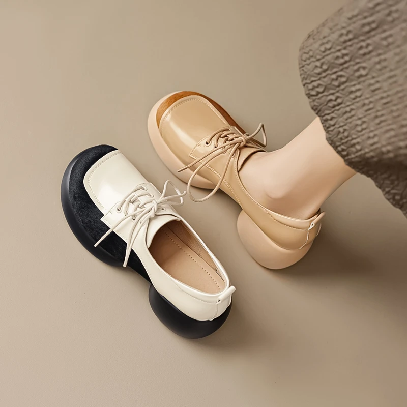 马毛+牛皮 6cm跟 33-40码 专柜品质设计师新款乐福鞋 舒适百搭