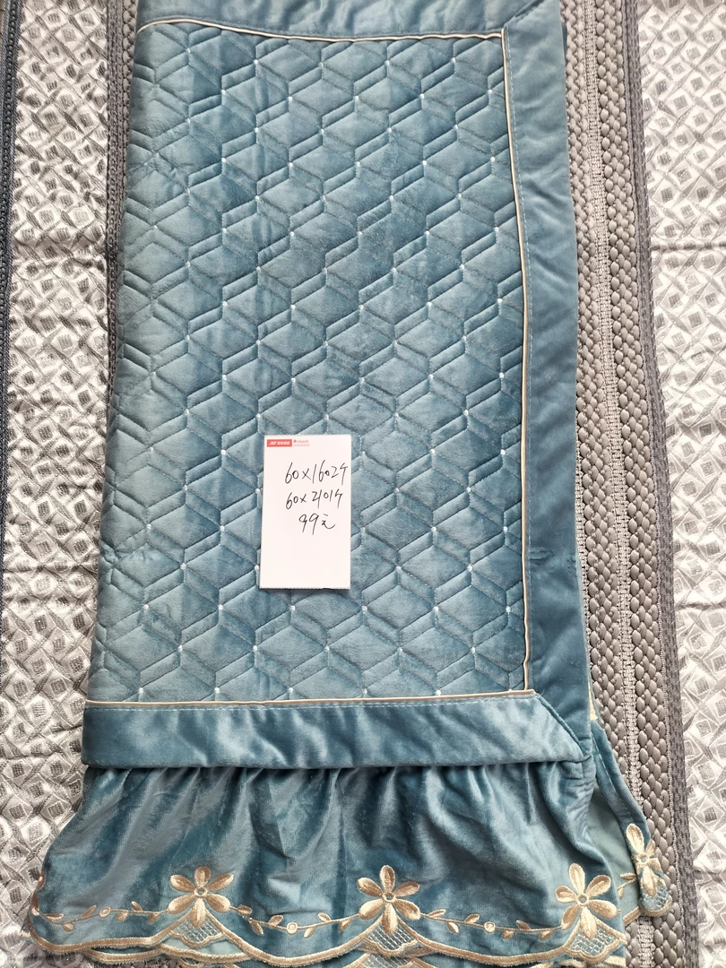 蓝色加棉加厚荷兰绒组合沙发垫60*160+60*160+60*210
