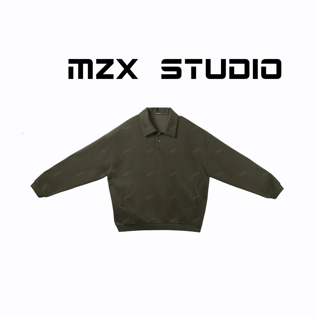 MZX 肌理感复古时尚舒适polo领卫衣SY6534-F