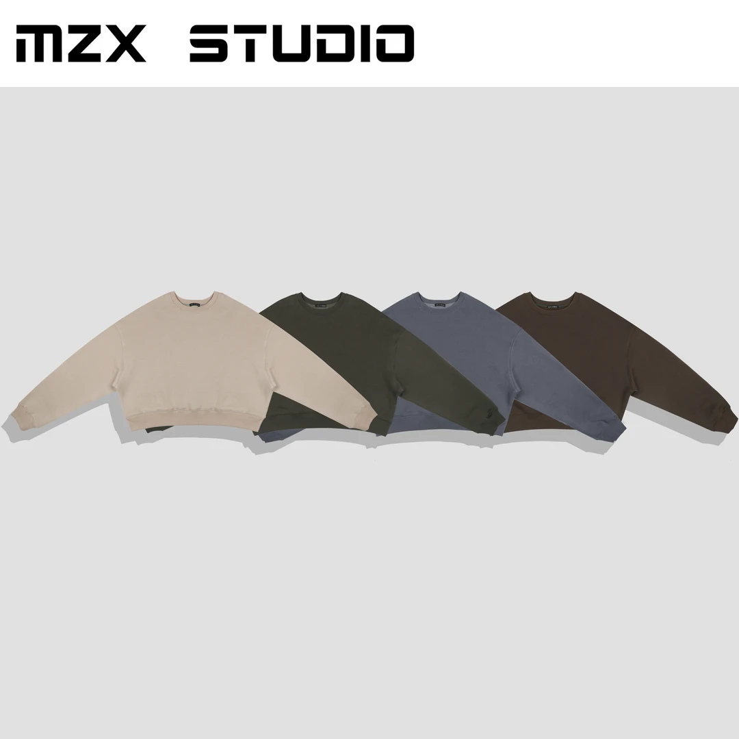 MZX STUDIO时尚加绒圆领短款卫衣SY8303