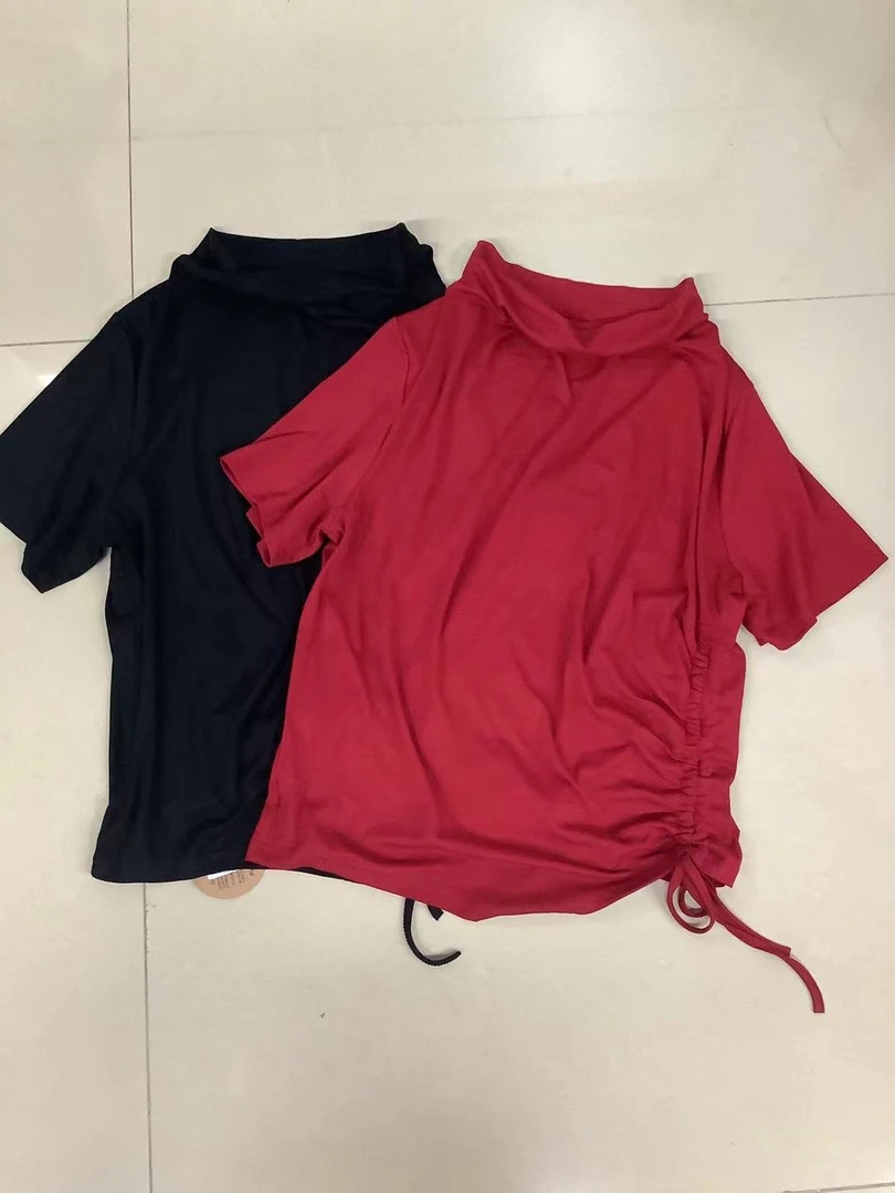 26021-1时尚夏季百搭抽绳短袖