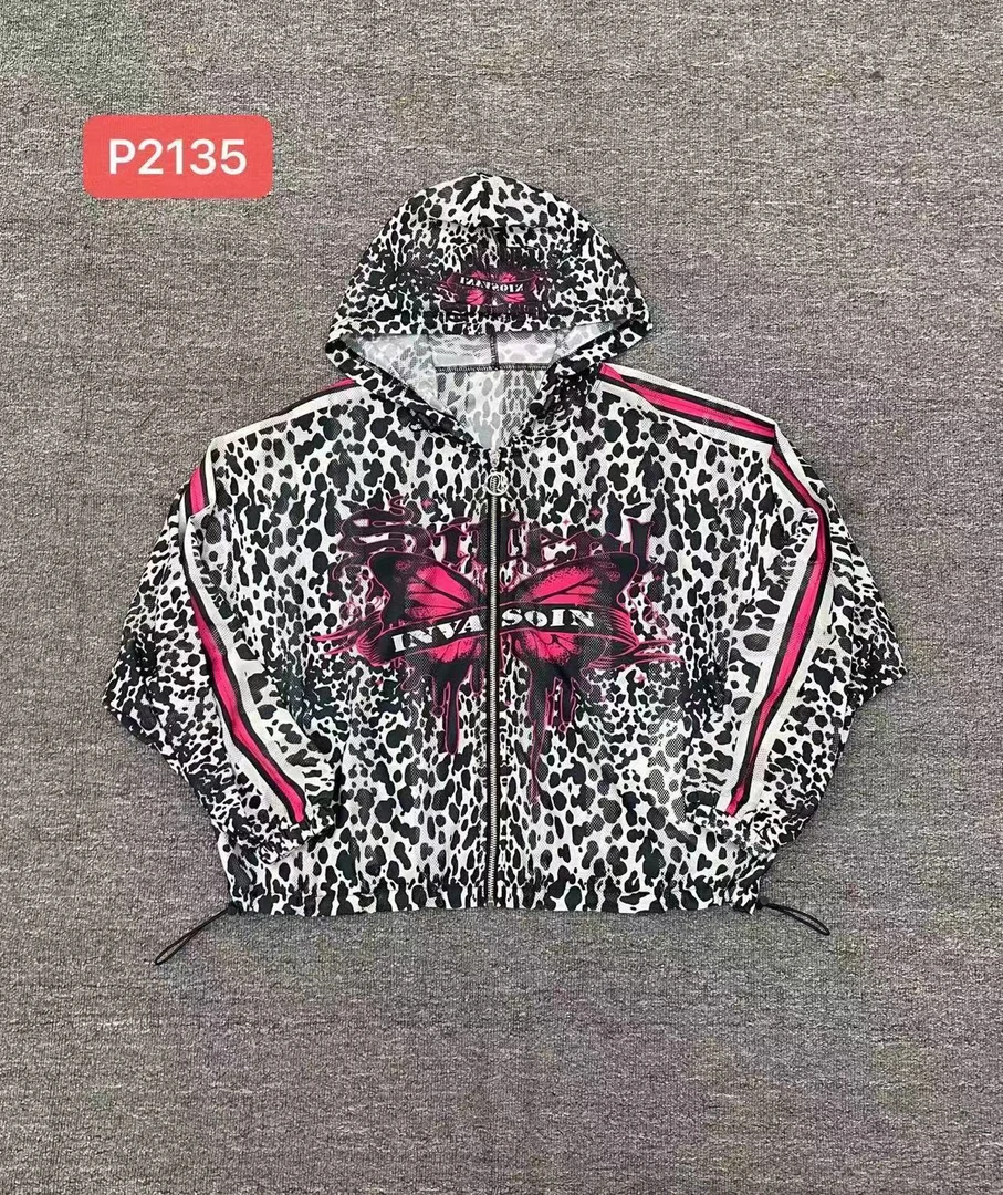 2135带帽豹纹时尚防晒衣