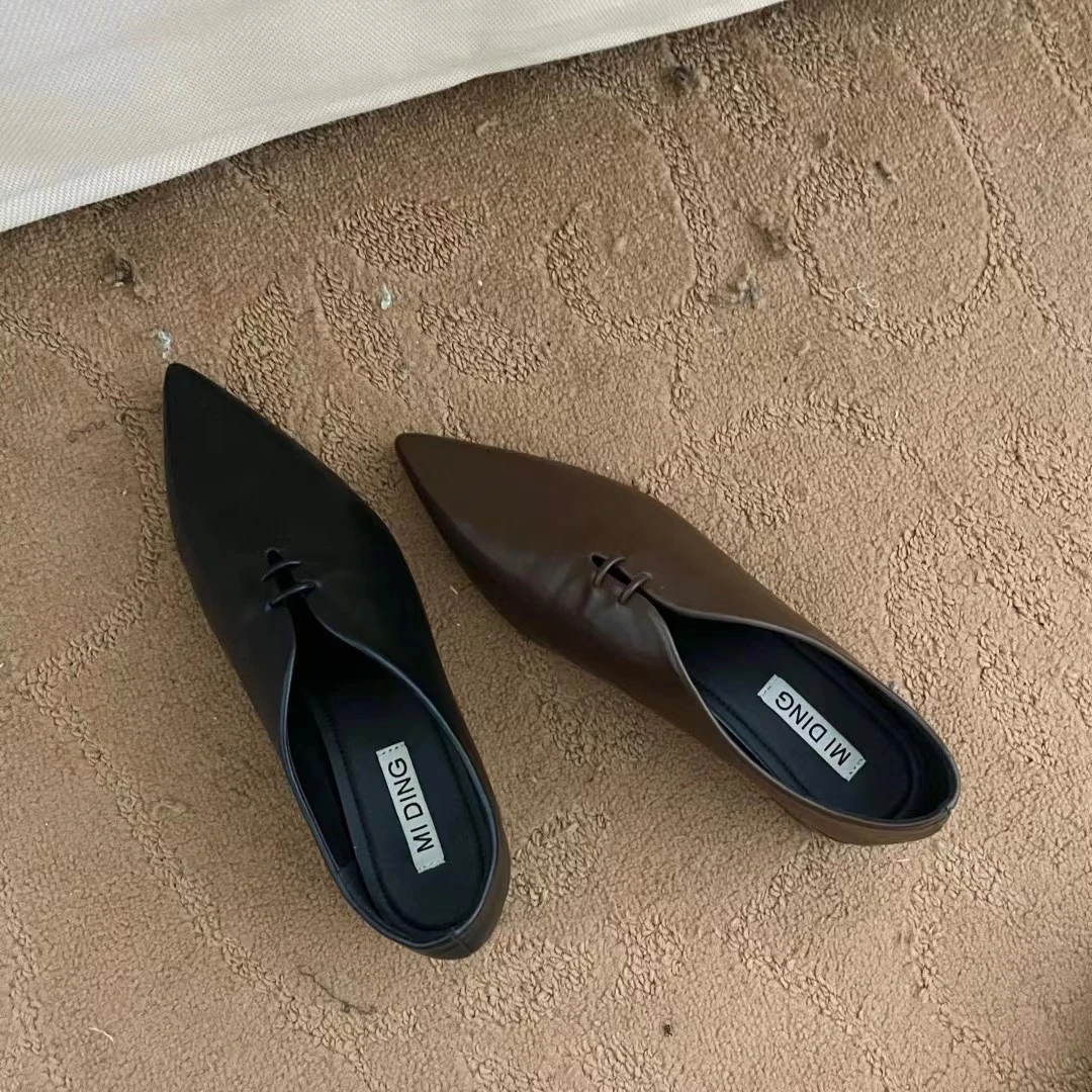 大脸家2023｜ss【洋气款～黑色尖头单鞋女】w121-8