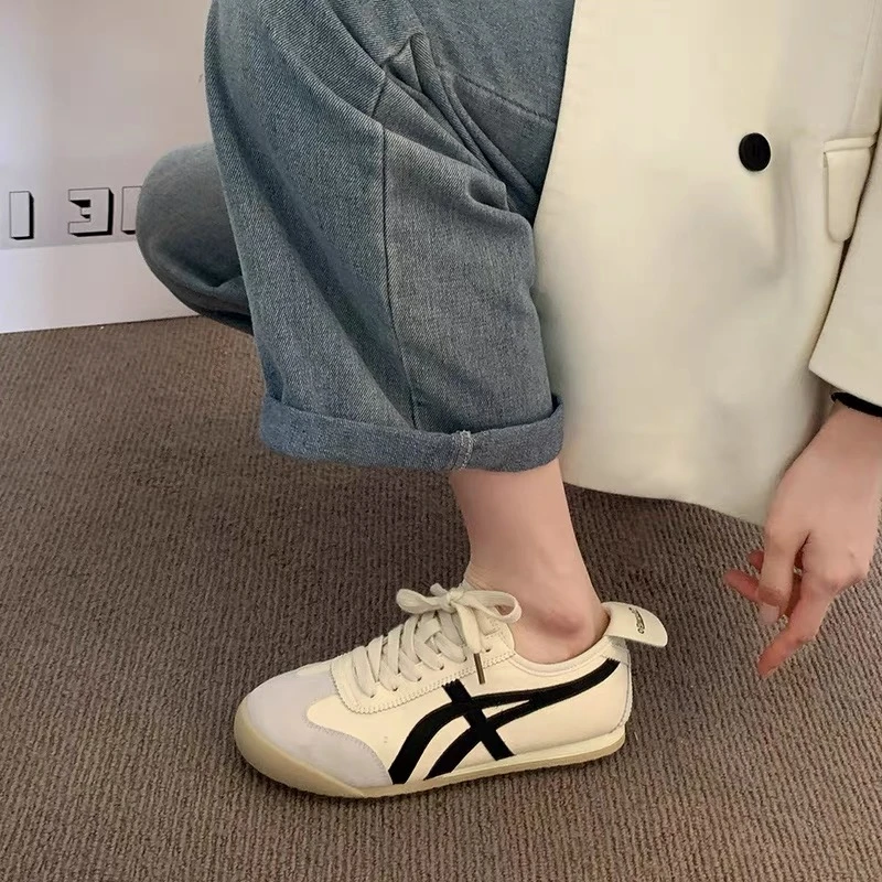 印妍女鞋2024新款夏季透气时尚阿甘运动鞋小白鞋德训板鞋P9363