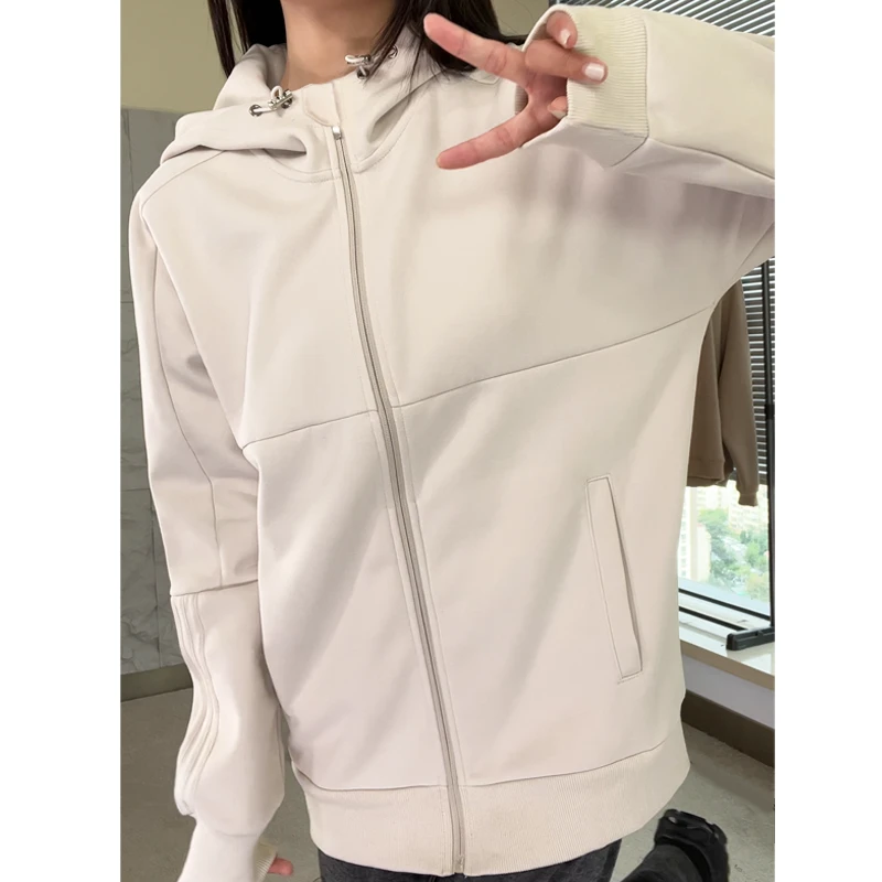 美式卫衣外套女春秋运动套装连帽秋季2025新款早秋正肩山东即墨薄