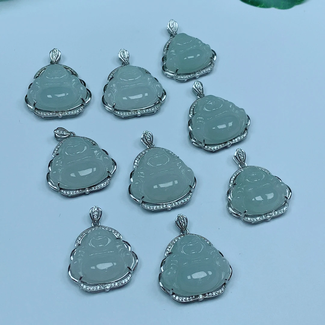 银镶天然a货翡翠佛公吊坠（多样性发其一）