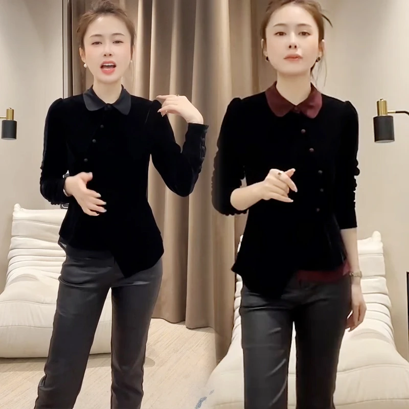 女装时尚潮牌长袖t恤秋冬打底衫女内搭可外穿洋气百搭精致上衣