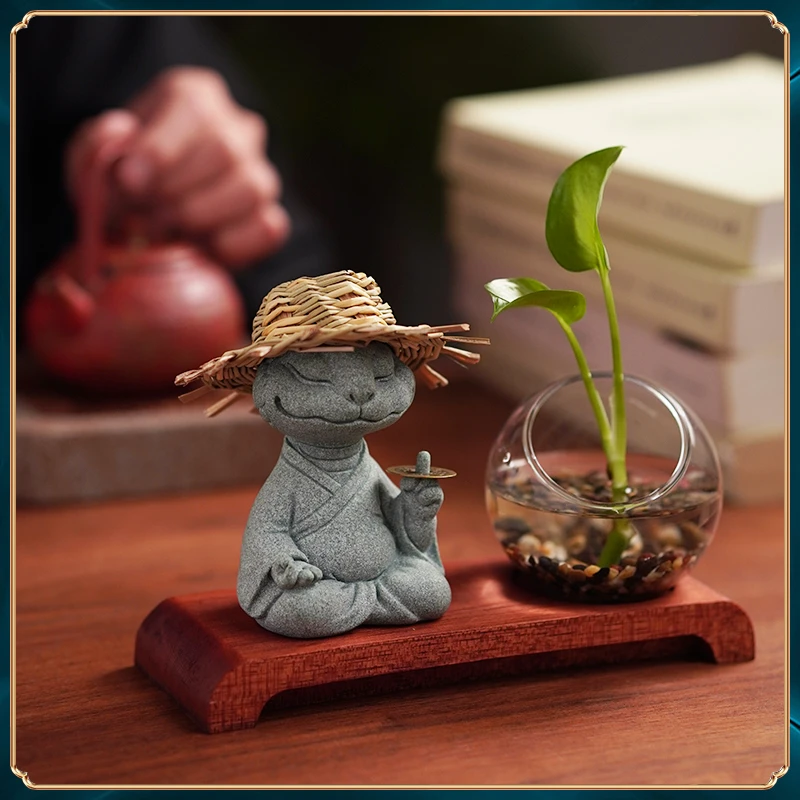 仪式感国潮文创蛇年茶宠桌面办公桌治愈招财工位摆件创意生日礼物