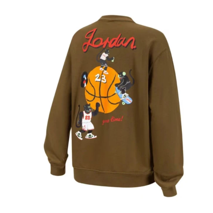 Jordan耐克男子法式运动衫冬季新款圆领卫衣HV1750-366