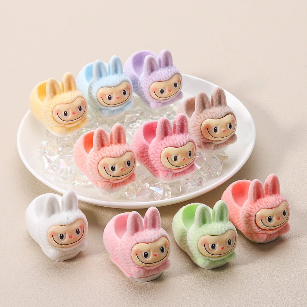 植绒拉布布拖鞋 手办盲盒高颜值小萌粒公仔桌面摆件手办模型