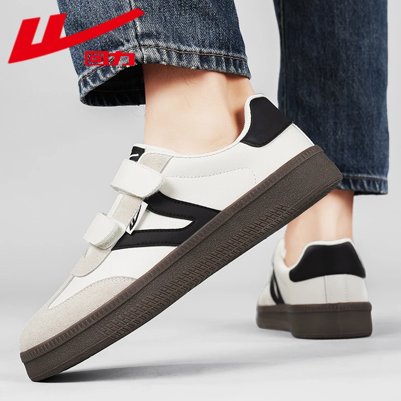 【回力正品】轻奢秋季2025新款魔术贴一脚蹬百搭板鞋潮流情侣帆布鞋