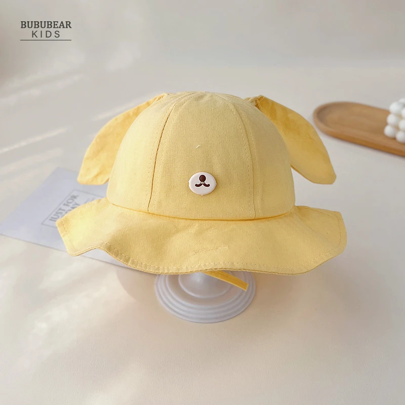 宝宝帽子春秋薄款可爱渔夫帽男女童夏季大帽檐遮阳帽幼儿童太阳帽