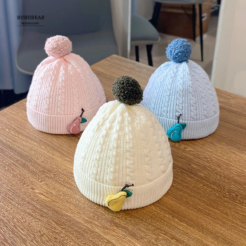 新生儿帽子3个月宝宝秋冬季可爱针织毛线帽初生婴儿冬天可爱胎帽
