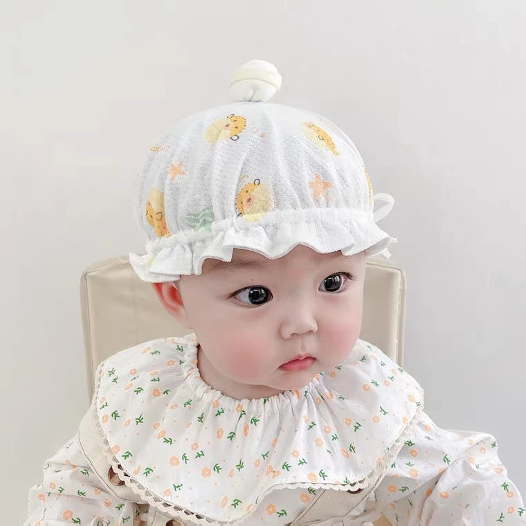 婴儿帽子夏季薄款透气太阳帽新生儿夏天可爱胎帽婴幼儿遮阳渔夫帽