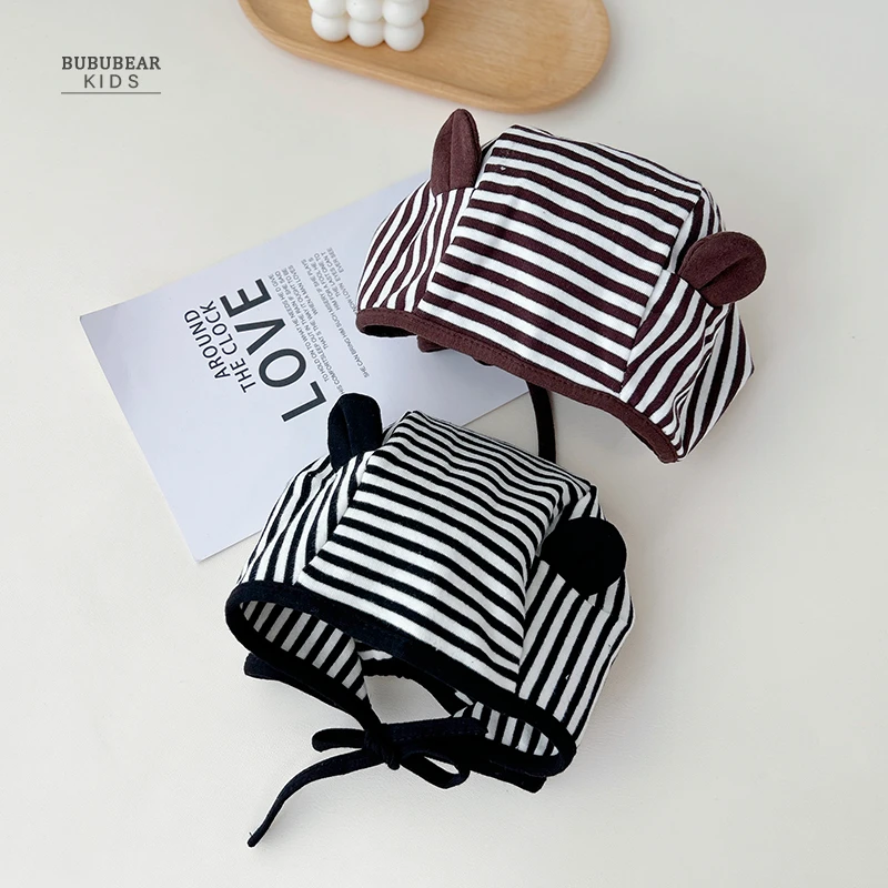 婴儿春秋季韩版帽子宝宝可爱护耳帽新生儿护耳胎帽婴幼儿包头帽男