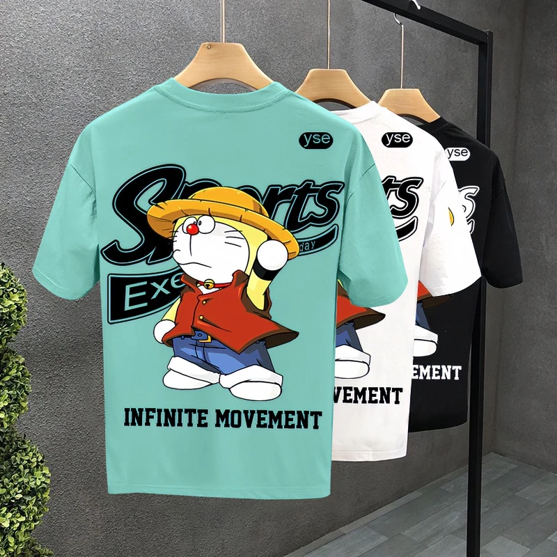 t恤短袖男士帽子印花新款潮流2024爆款夏季潮牌百搭纯棉半袖男装