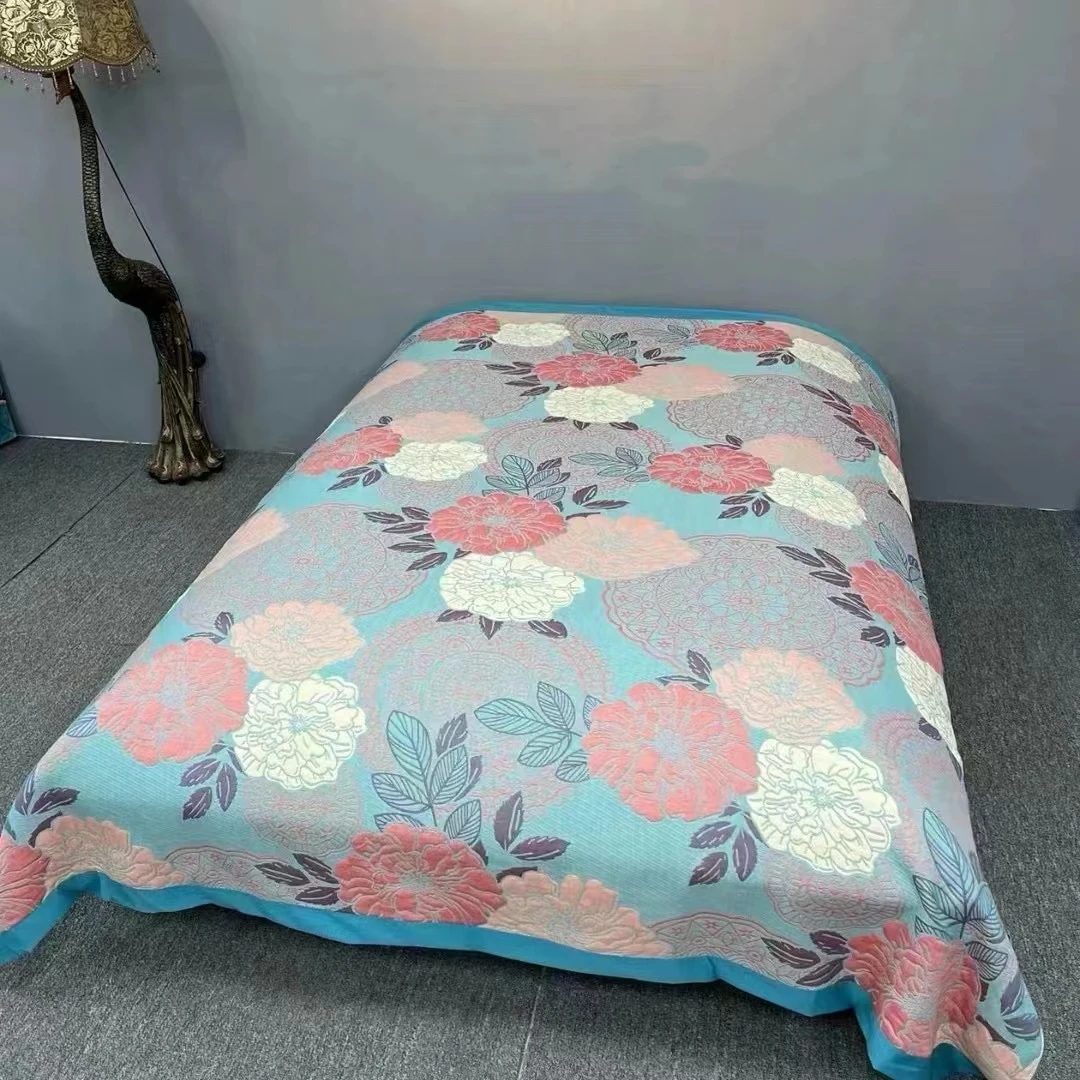 万紫千红盖毯毛巾被纱布多功能吸汗空调被宿舍办公室纱布毛巾被