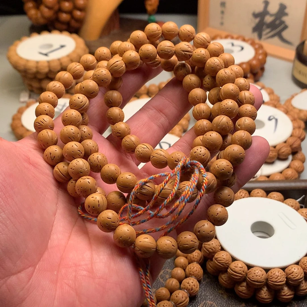 【闪购商品】桃核手串伤***蛋1.0桃核光珠脖子挂