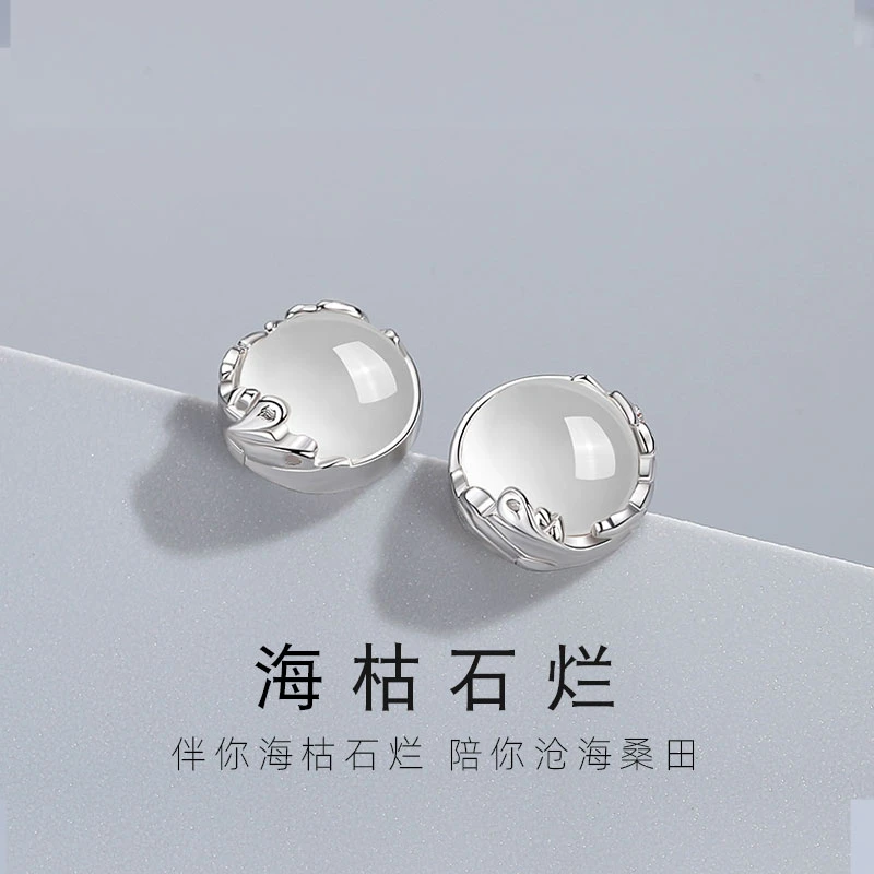 足银耳饰 钉女纯银999女款小众设计高级感新款耳环睡觉免摘耳饰