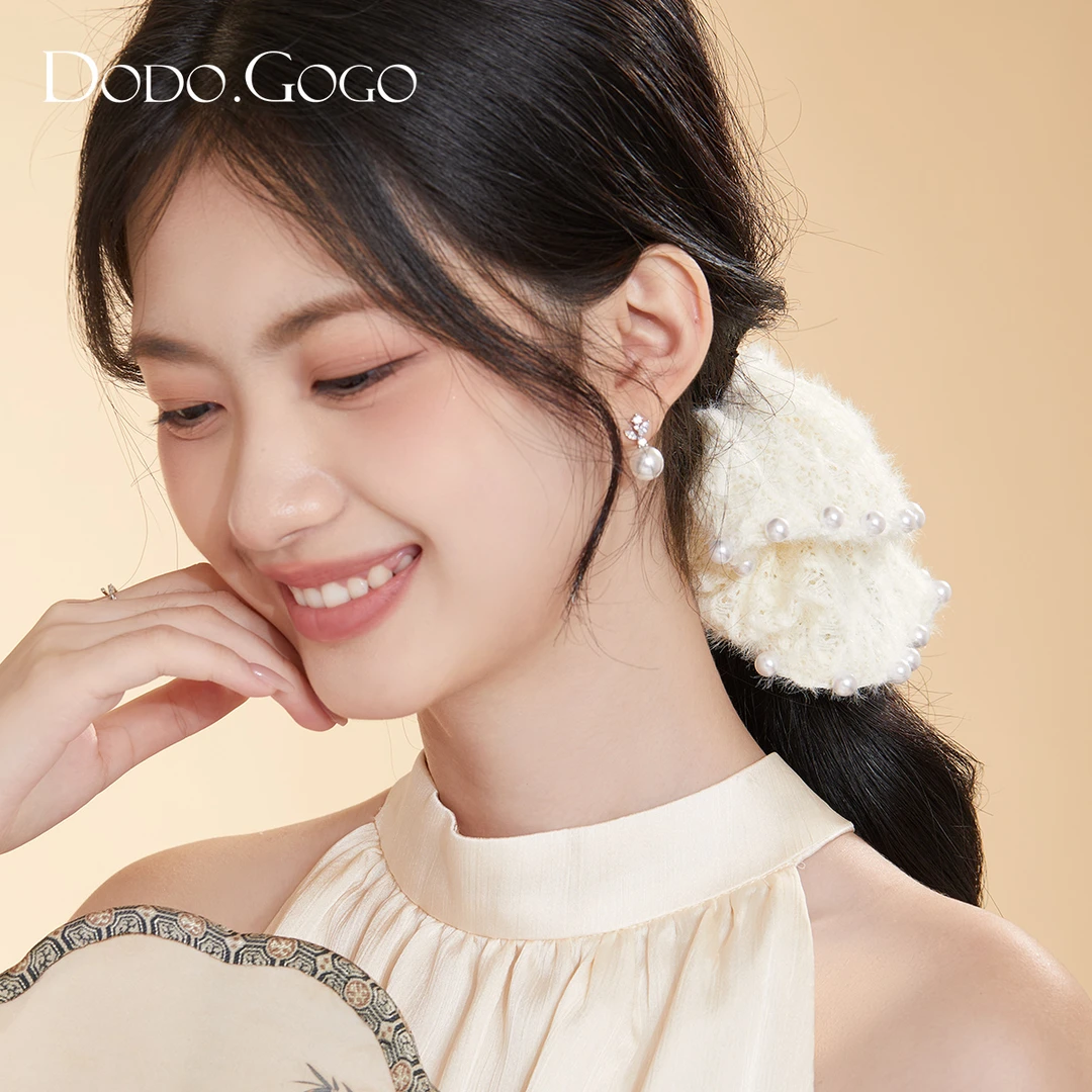 DODOGOGO 合金仿珍珠耳饰 轻奢小众耳钉气质时尚耳环百搭高级耳坠