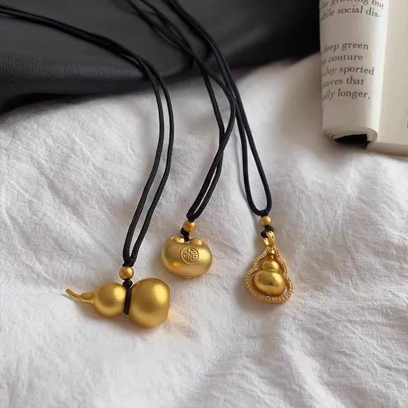 铜合金吊坠 新中式高级感福禄葫芦项链女轻奢小众配饰秋冬毛衣链