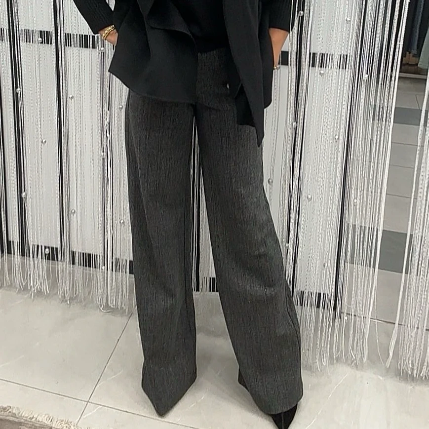 【Gulumbar】最新爆款闪钻阔腿裤女前后带钻28-36百搭女裤高腰