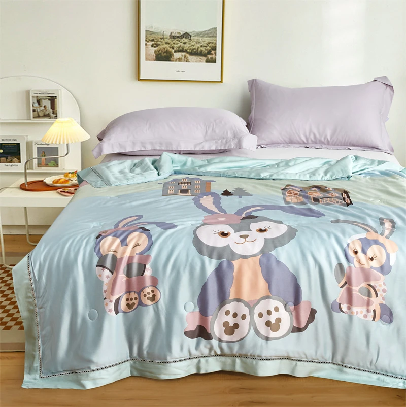 夏被空调被单人卡通被子冰凉宽边被子