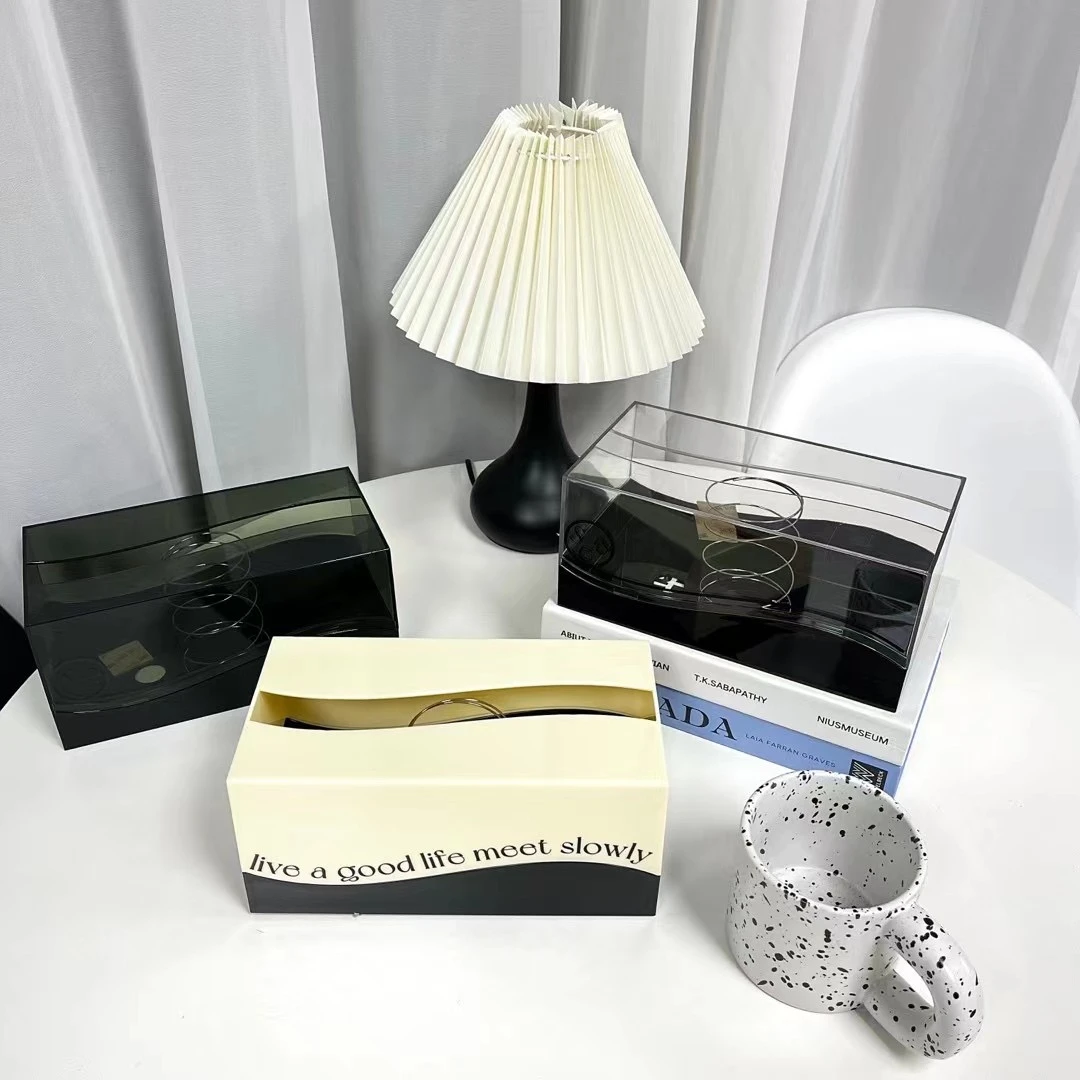 创意北欧波浪弹簧抽纸盒 家用餐巾纸收纳盒 客厅茶几简约纸纸盒