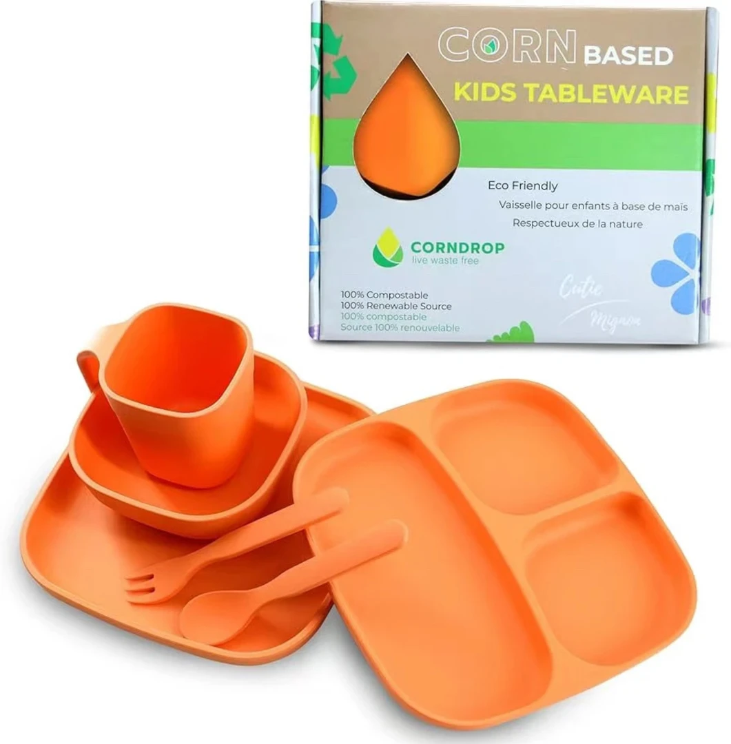 牛货！可微波环保防摔餐具套装盘子水杯碗6件套！（个别微痕迹！）