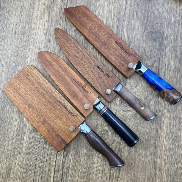 微瑕实木刀鞘刀套三德刀厨师刀水果刀万用刀木雕花刀户外保护刀套