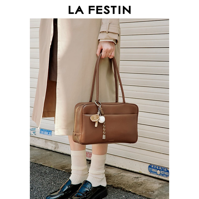拉菲斯汀波士顿包包女式2024新款秋冬通勤女包单肩手提包腋下包