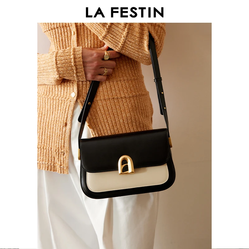 拉菲斯汀A字门方包高级感时尚单肩斜挎包女小众通勤腋下包