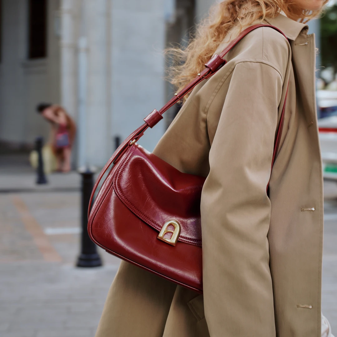 拉菲斯汀A字门吐司包大容量单肩女腋下托特包婚包