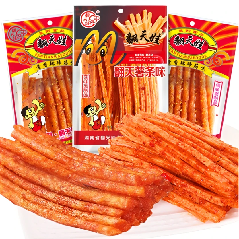 【经典怀旧】翻天娃香辣蹄筋/薯条麻辣辣条解馋休闲小吃  20包/30包