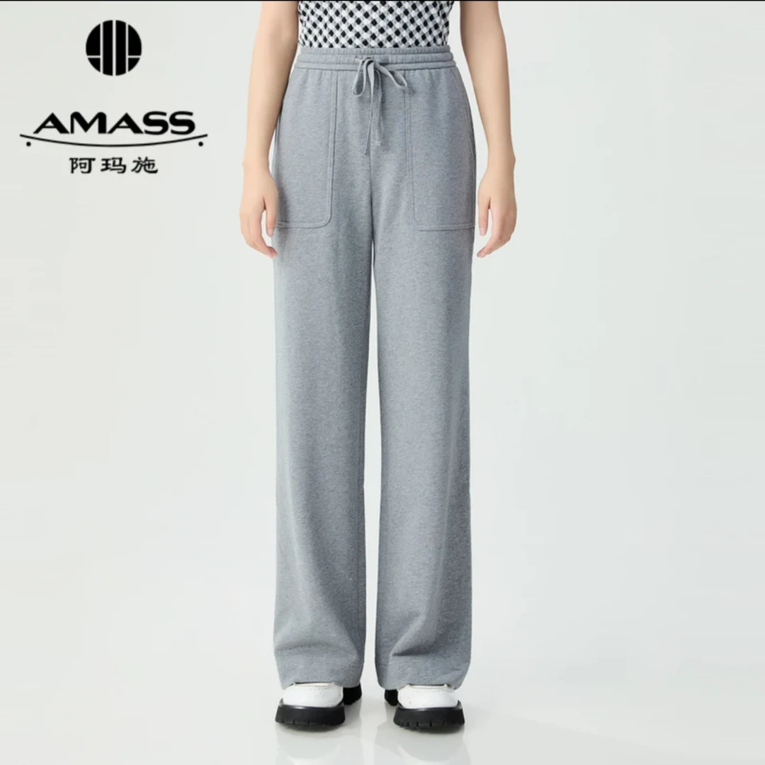 AMASS/阿玛施新款纯色气质夏季时尚女装洋气宽松休闲裤5100386