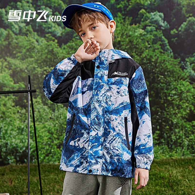 雪中飞2024秋季新款户外时尚迷彩儿童外套-X305110013F-DR